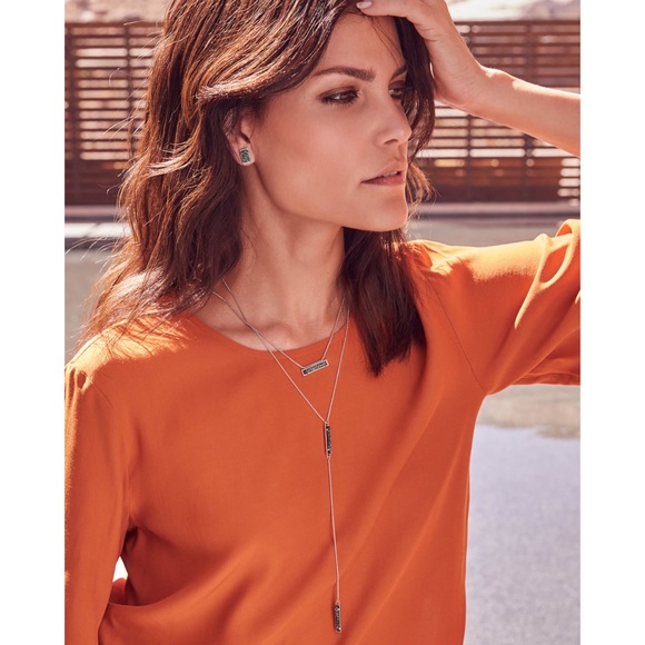 Kendra Scott Jewelry - Lily Y Necklace with black drusy (NEVER WORN) Kendra Scott Jewelry - Lily Y Necklace with black drusy (NEVER WORN)